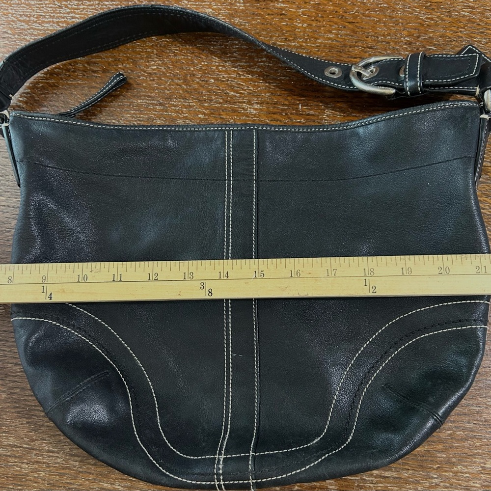 Coach #F10987 #F10907 Large Black Leather Hobo SoHo Bag